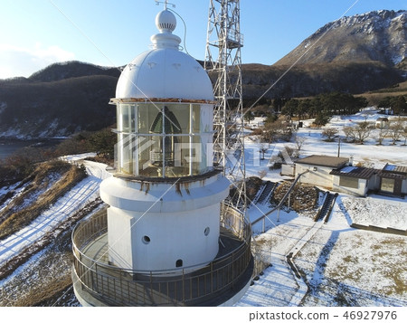 Photographed the winter scenery of Hokkaido Hakodate city Hobokan Hakkasan lighthouse 46927976