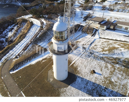 Photographed the winter scenery of Hokkaido Hakodate city Hobokan Hakkasan lighthouse Photographed the winter scenery of Hokkaido Hakodate city Hobokan Hakkasan lighthouse 46927977