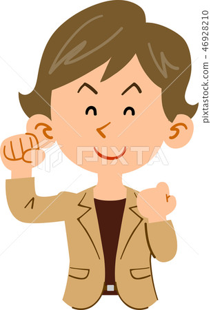 Active woman short hair business Active woman short hair business 46928210