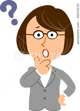 Thinking woman glasses business teacher 46928220