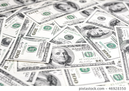 One hundred dollar bills. Money paper texture One hundred dollar bills. Money paper texture 46928350