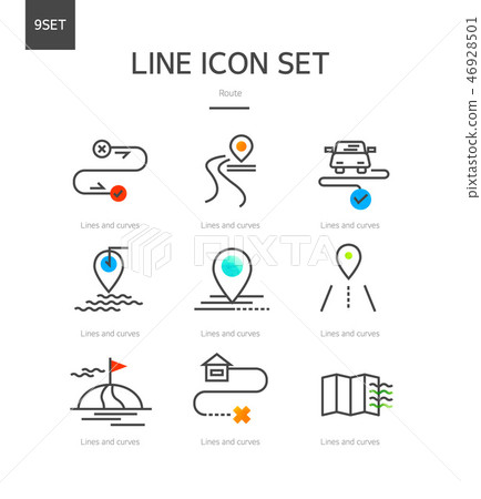 Color point line icon set 46928501