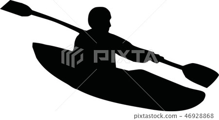 Kayaking silhouette Kayaking silhouette 46928868