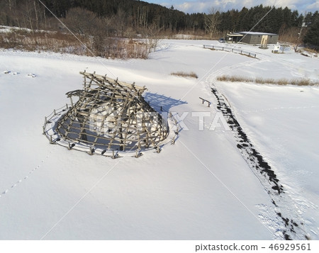 在冬天，在大船，函館，北海道拍攝Ofuna遺址的雪景 46929561