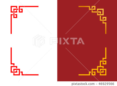 Set of Chinese corner in linear style, vector Set of Chinese corner in linear style, vector 46929566