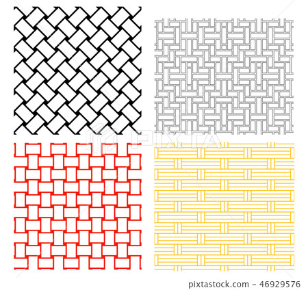 Seamless weave rattan pattern in silhouette vector 46929576