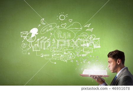 Businessman with opened book 46931078