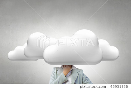 Cloud headed woman Cloud headed woman 46931536