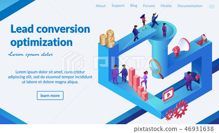 Lead Conversion Optimization Vector Web Banner Lead Conversion Optimization Vector Web Banner 46931638