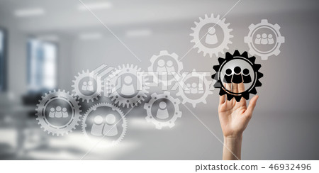 Teamwork concept and choosing gesture of person in elegant moder Teamwork concept and choosing gesture of person in elegant moder 46932496