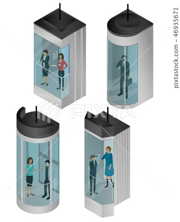 Realistic 3d Detailed Elevator or Lift Set. Vector Realistic 3d Detailed Elevator or Lift Set. Vector 46935671