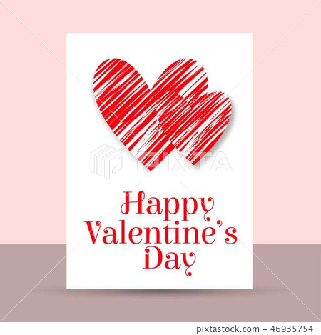 Happy Valentine's day card with hearts 46935754