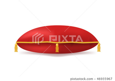 Realistic 3d Detailed Royal Red Velvet Pillow. Vector Realistic 3d Detailed Royal Red Velvet Pillow. Vector 46935967