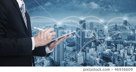 Business network, blockchain technology Business network, blockchain technology 46936609