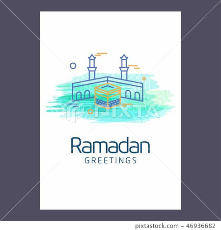 Ramadan Kareem Vector Background. calligraphy gree 46936682