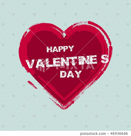 Valentine's day greetings card with red heart Valentine's day greetings card with red heart 46936686