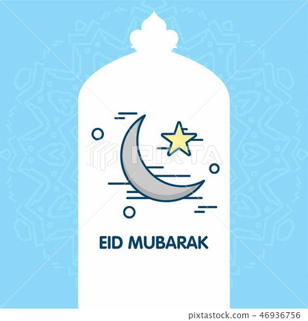 Eid Mubarak Greetings card with elegant design vec 46936756