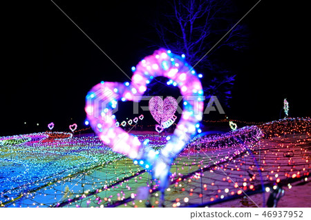 National Alps Azumino Park (Omachi / Matsukawa area) The square of the heart of fate: Double Heart: Boke front Omachi City 46937952
