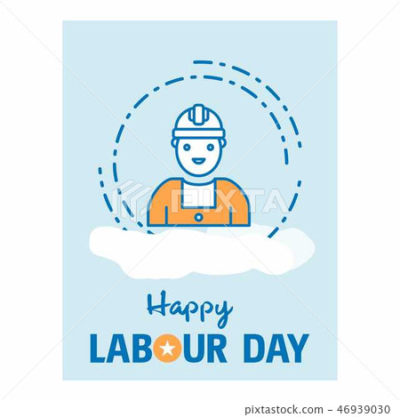 Happy Labour day design with vintage theme blue an 46939030
