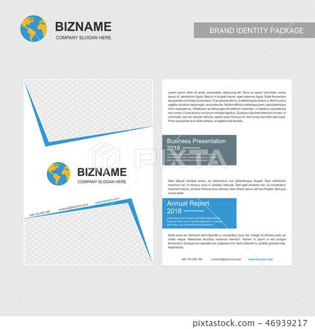 Company brochure design with world map logo and co Company brochure design with world map logo and co 46939217