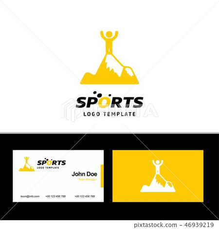 Business card of sports with yellow and white them Business card of sports with yellow and white them 46939219