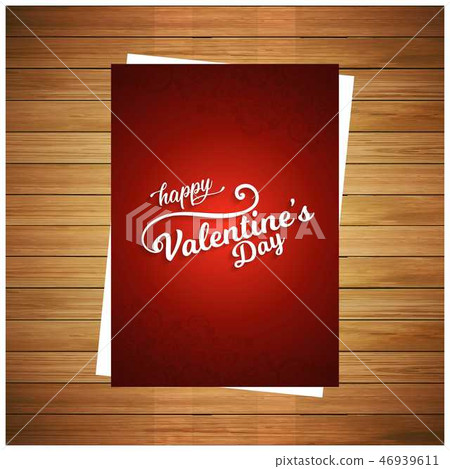 Happy Valentine's day card with red background - Stock Illustration ...