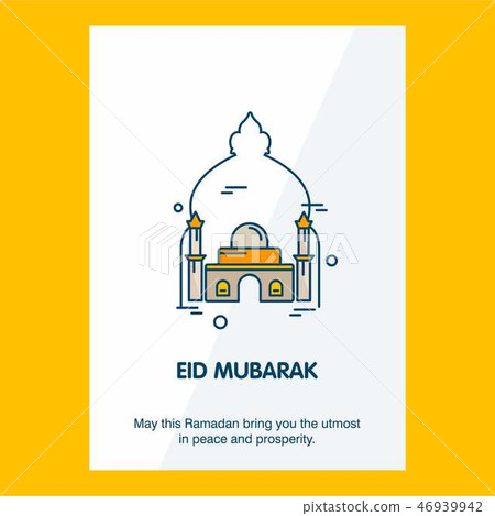 Eid Mubarak Greetings card with elegent design vec Eid Mubarak Greetings card with elegent design vec 46939942
