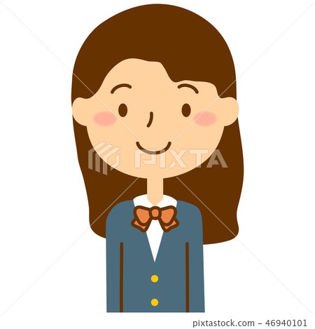 Women's junior high school students: winter clothes, smile, chest Women's junior high school students: winter clothes, smile, chest 46940101
