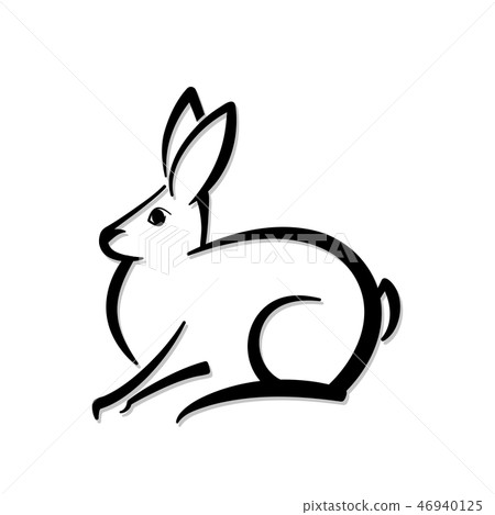 Abstract icon of a rabbit shape. Abstract icon of a rabbit shape. 46940125