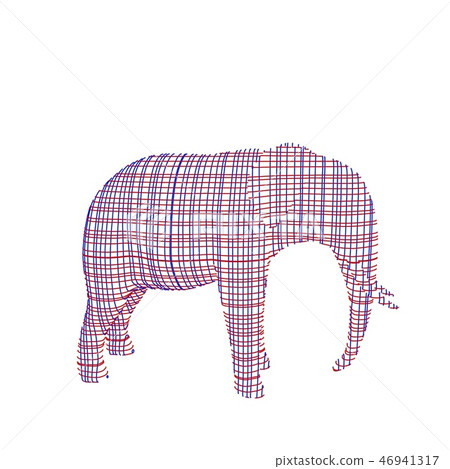 Abstract striped elephant. Isolated on white Abstract striped elephant. Isolated on white 46941317