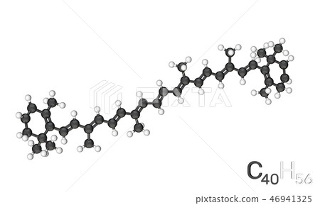 Carotene model molecule. Isolated on white Carotene model molecule. Isolated on white 46941325