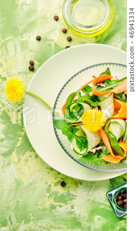 Dandelion salad on a plate Dandelion salad on a plate 46941334