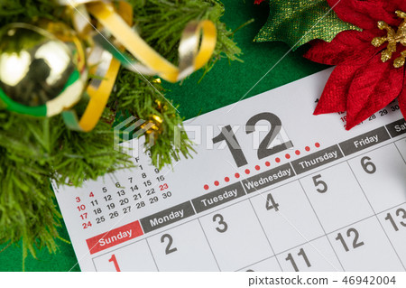 日曆12月圖像聖誕節 日曆12月圖像聖誕節 46942004