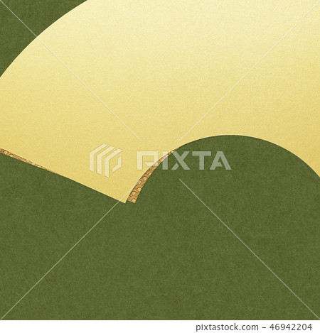 Japanese-Japanese style-Japanese pattern-background-gold leaf-fan-green tea 46942204