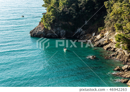 Cliff In The Gulf Of La Spezia Liguria Italy Stock Photo