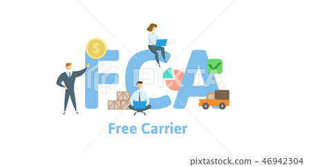 FCA, Free Carrier. Concept with keywords, letters and icons. Flat vector illustration. Isolated on FCA, Free Carrier. Concept with keywords, letters and icons. Flat vector illustration. Isolated on 46942304
