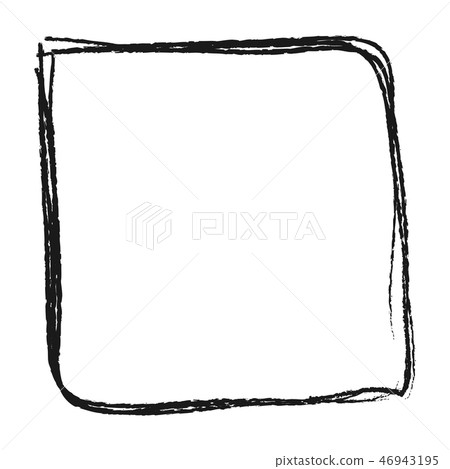 Black hand-drawn square frame on white - Stock Illustration [46943195 ...