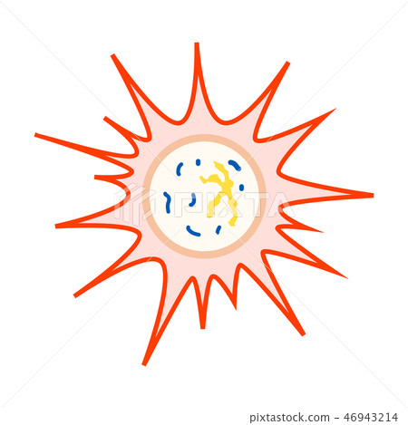 Bright cartoon colorful primitive virus 46943214