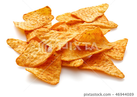 Group of Taco Chips on white background 46944089