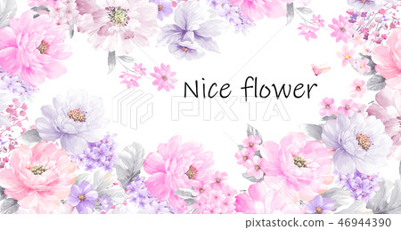 Nice rose and peony flower 46944390