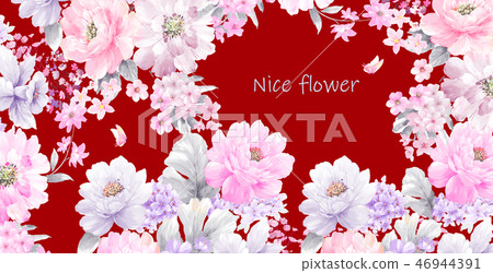 好看的玫瑰花和牡丹花花卉 46944391