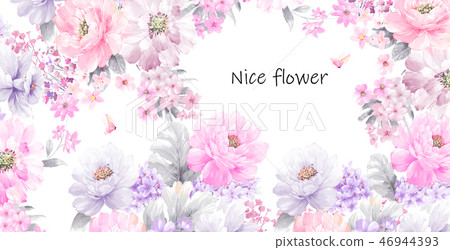 Nice rose and peony flower Nice rose and peony flower 46944393