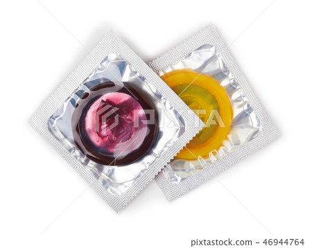 Colorful condoms isolated Colorful condoms isolated 46944764