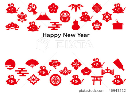 New Year's card Mouse Year Postcard size 46945212