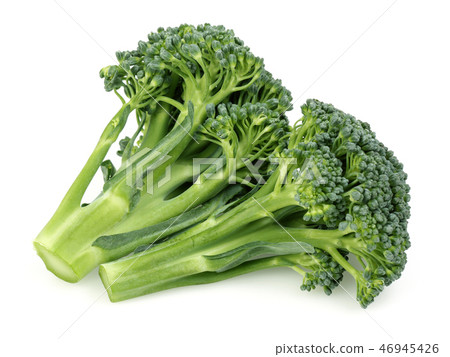 Fresh green broccoli on white background Fresh green broccoli on white background 46945426