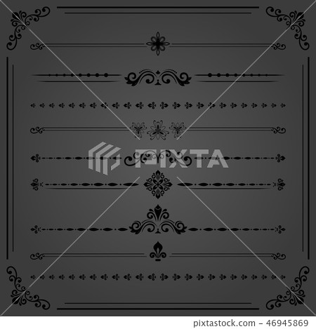 Vintage Set of Vector Horizontal Elements 46945869