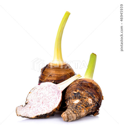 Sweet taro on white background 46945939