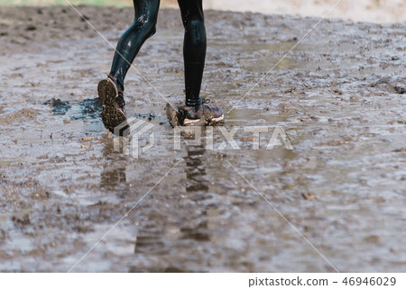 training on bad weather. Running in rain training on bad weather. Running in rain 46946029