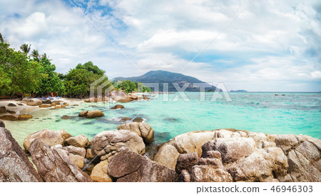 Panorama of asian paradise beach in Thailand 46946303