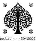 Thai Art Bodhi Tree on White Background 46948009